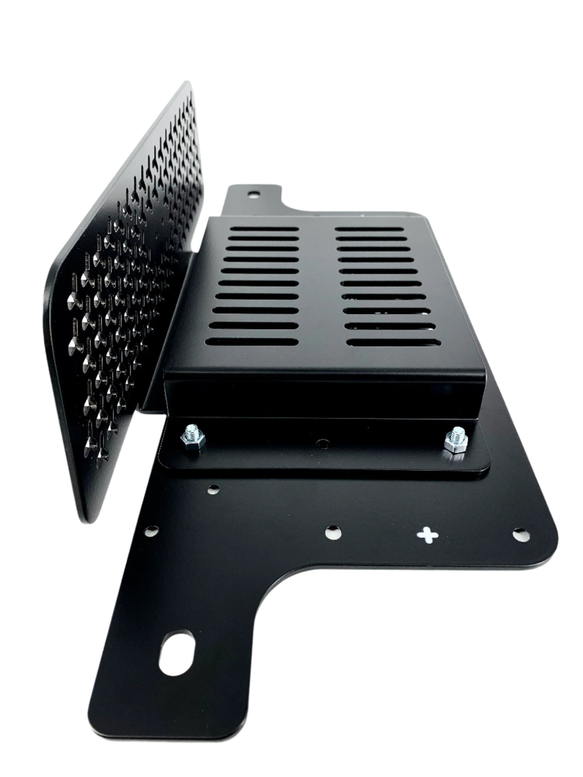Seat+ Mount with KickPlate and Radio Expansions, side view.