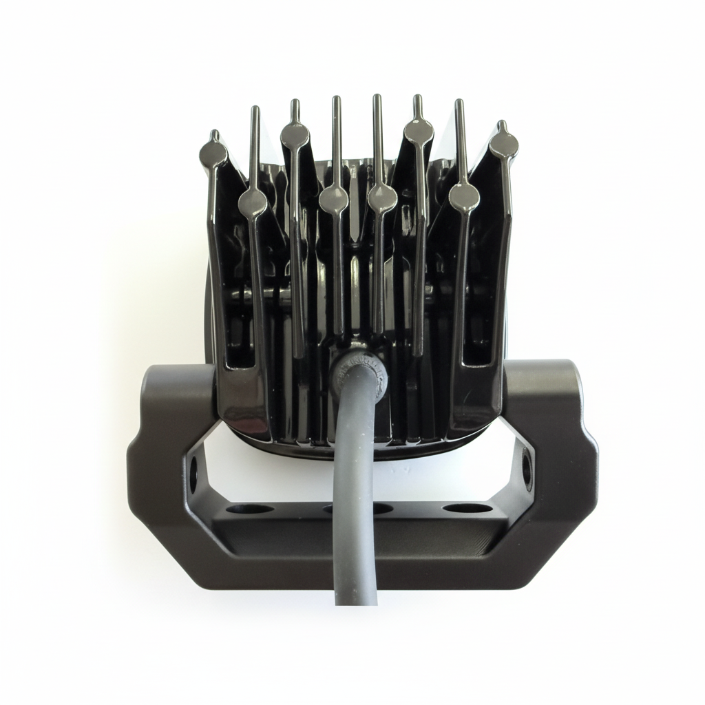 Black off road light and bracket