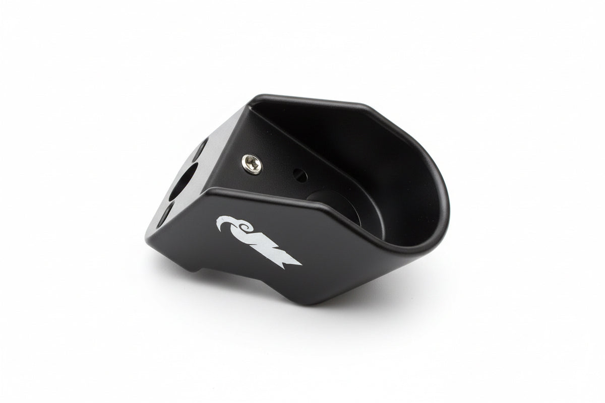 Black aluminum mount with multiple holes