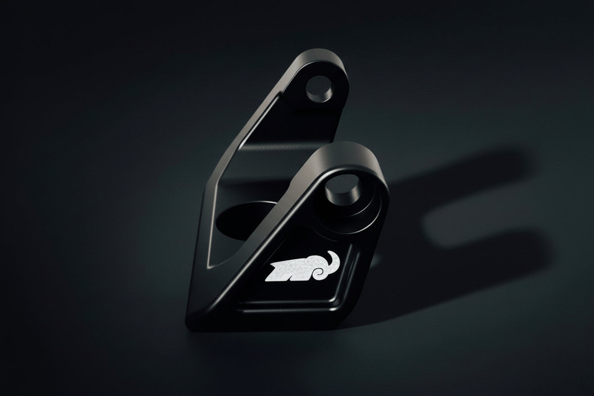 Metal mechanical component on a black background