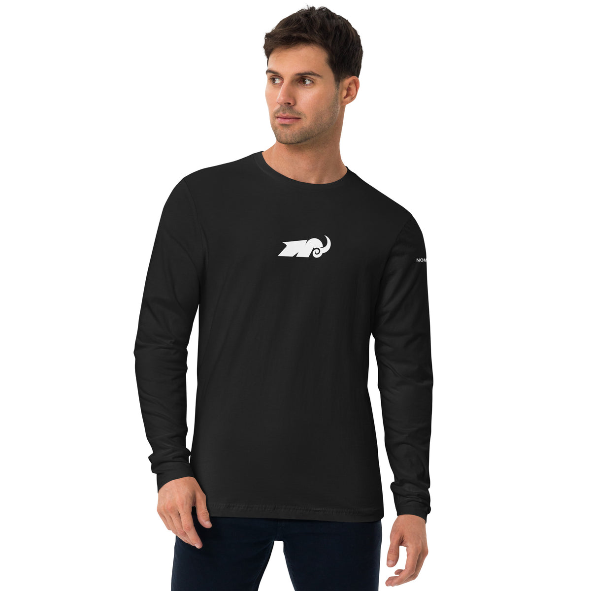 Man wearing black long sleeved shirt 